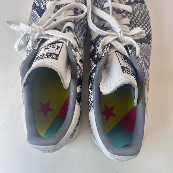 ADIDAS Orignals Stan Smith Snakeskin Lace Up Mens Sneakers Sz 5.5 Black White - Picture 7 of 11